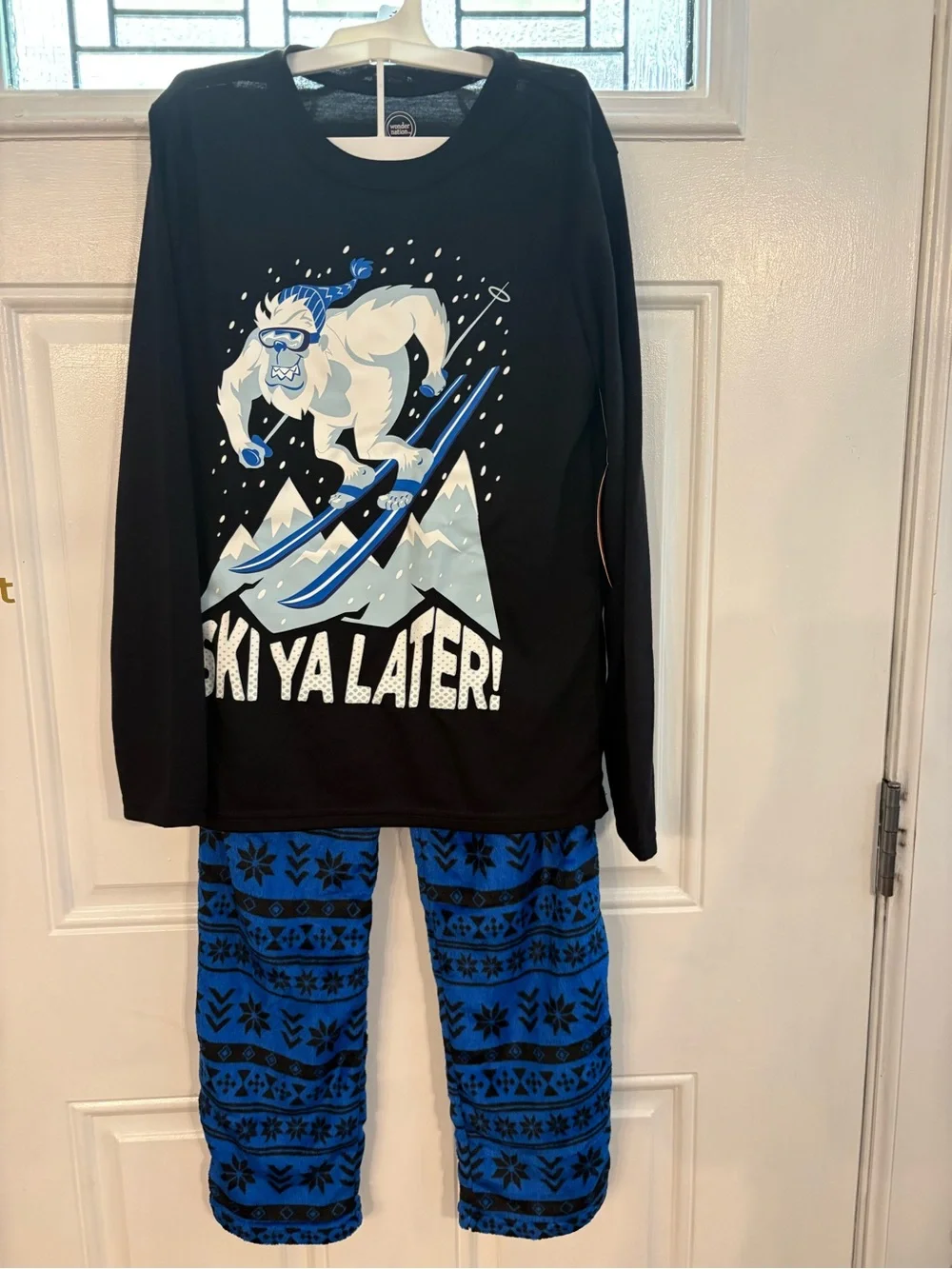 Ski Yeti Kids Pajama Set wonder nation Black & Blue